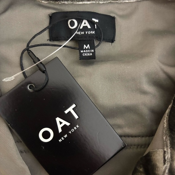 NWT OAT NY Contemporary Grey Velvet Western Style Cropped Snap Shirt Size M - Picture 14 of 15